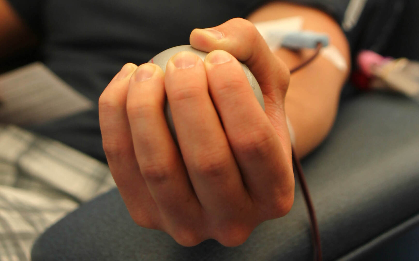 Man donating or having Blood tested